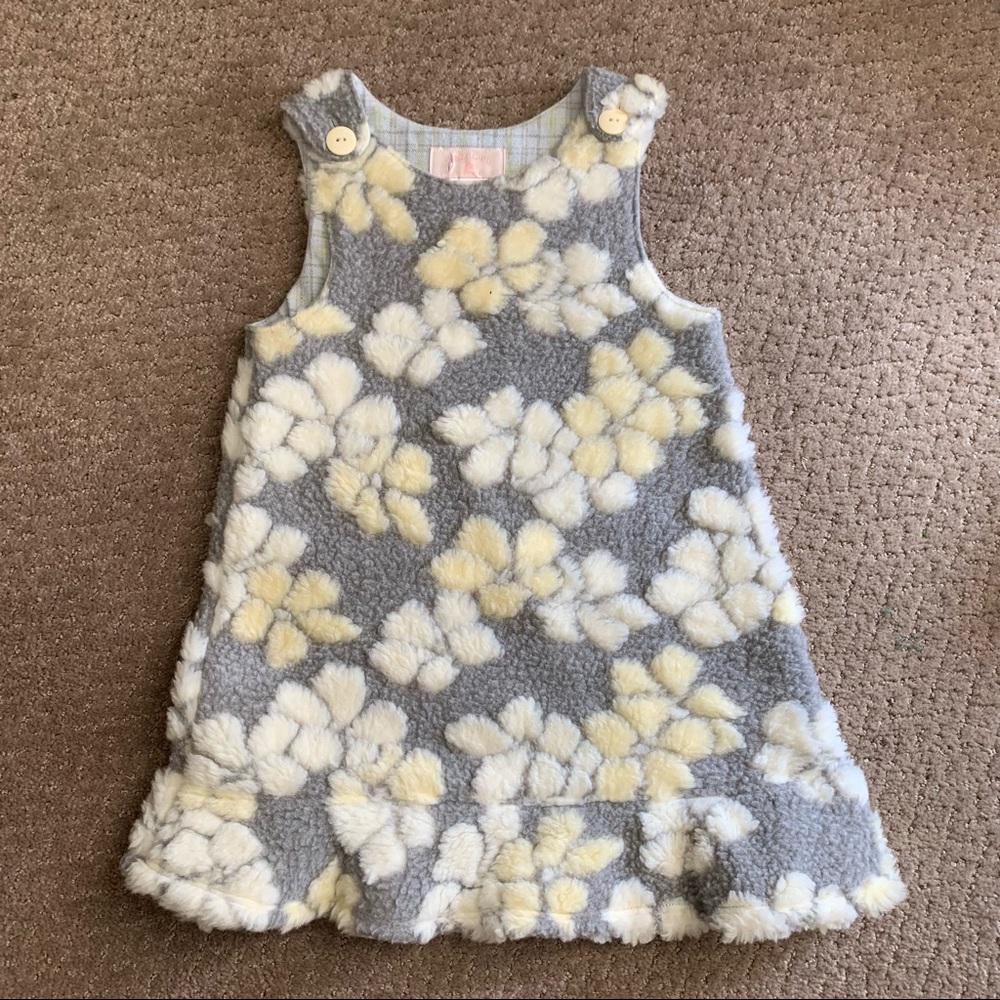 NWT Vintage Baby Lulu RARE Fleece Water Lillies Dress 2T